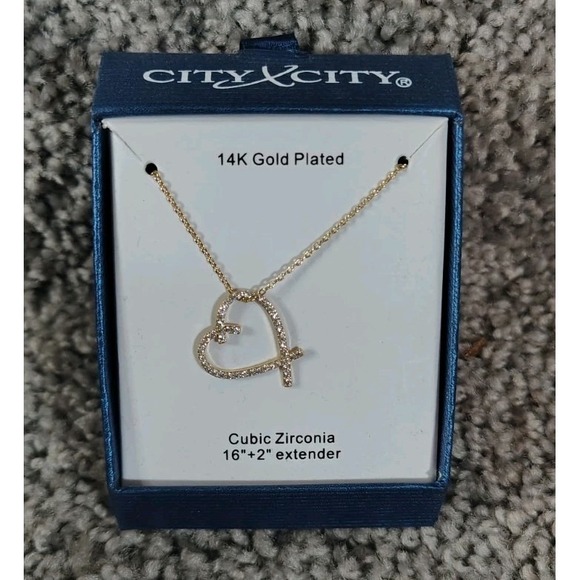 Cbc Jewelry - City X City Necklace 14 K Gold Plated Cubic Zirconia